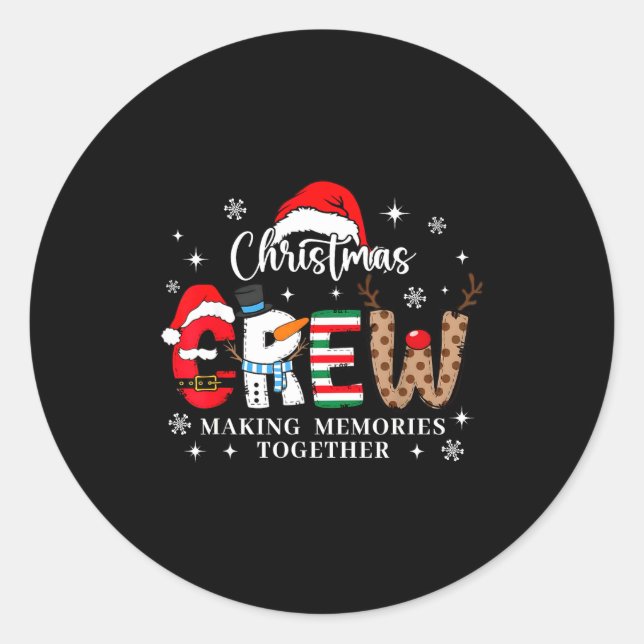 Sticker Rond Matching Family Christmas Crew Making Memories Tog (Devant)