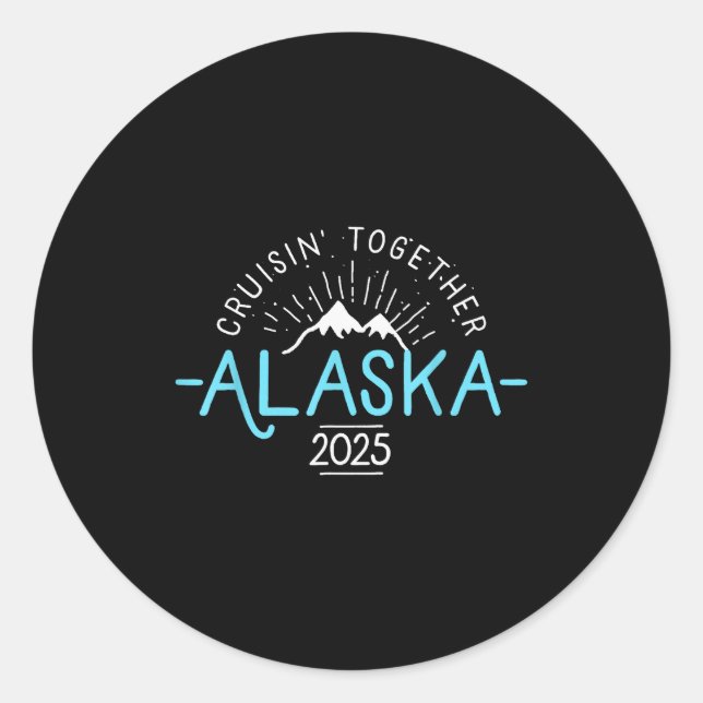 Sticker Rond Matching Family Friends And Group Alaska Cruise 20 (Devant)