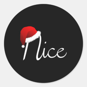 Sticker Rond Matching Naughty & Nice Liste Noël