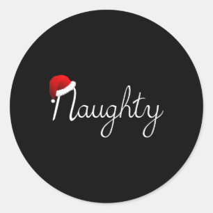 Sticker Rond Matching Naughty & Nice Naughty List Christmas