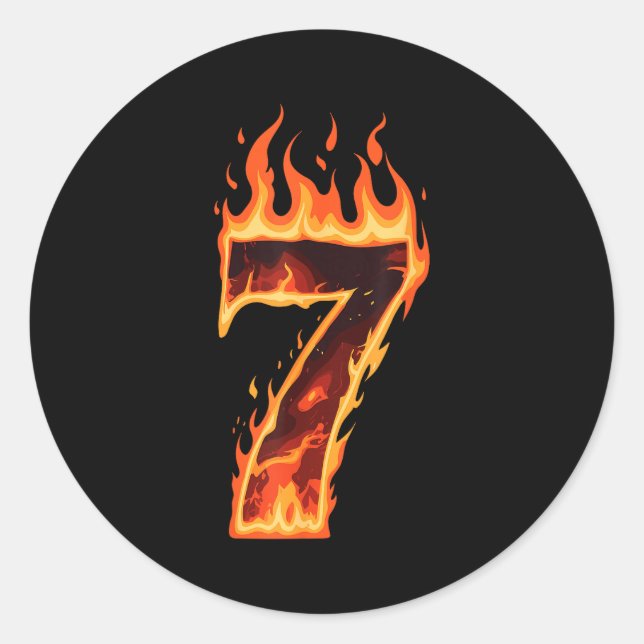 Sticker Rond Matching Six Seven Flaming Ice Funny Meme 67 Coupl (Devant)