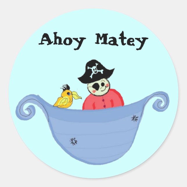 Sticker Rond Matelot, à l'abordage ! (Devant)