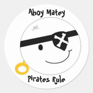 Sticker Rond Matelot Pirate Ahoy Règne