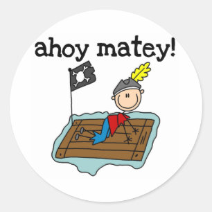 Sticker Rond Matelot Pirate Salut