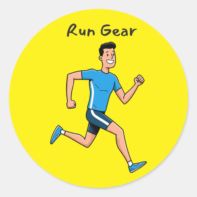 Sticker Rond Matériel de course – Course à pied inspirante (Devant)