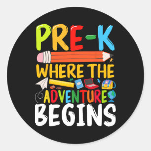 Sticker Rond Maternelle où l'aventure commence Retour à l'école