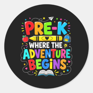 Sticker Rond Maternelle Où L'Aventure Commence Retour À L'École