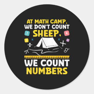 Sticker Rond Math Camp Math Camper Mathematician Camping Mathem