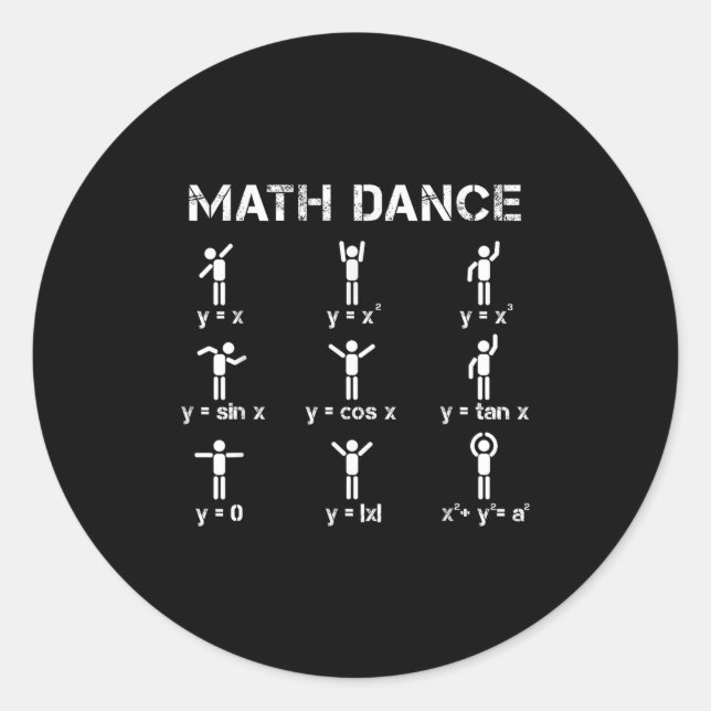 Sticker Rond Math Dance Algebraic Fonctions Funny Teacher Chemi (Devant)