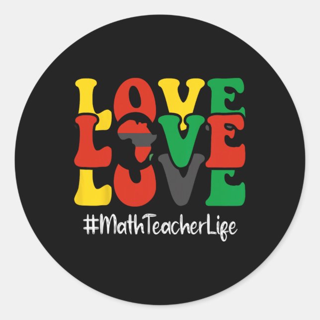 Sticker Rond Math Enseignant Aimer Africaine Américaine Femmes  (Devant)