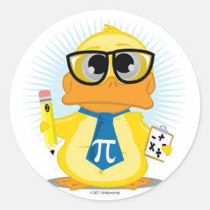 Sticker Rond Math Enseignant Canard
