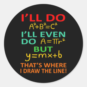 Sticker Rond Math Enseignant équation Mathématiques Mathématiqu