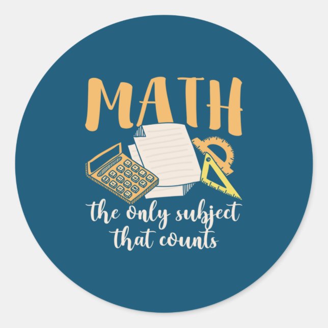 Sticker Rond Math Enseignant Math Le Seul Sujet (Devant)