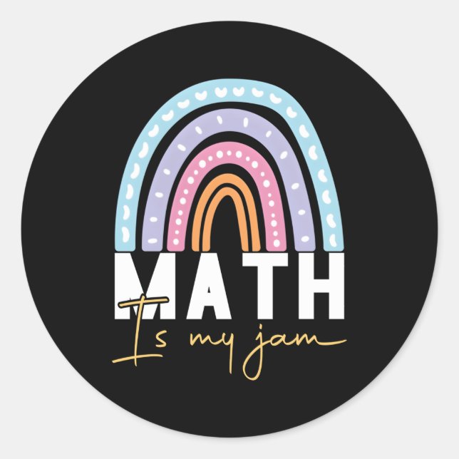 Sticker Rond Math Enseignant Math Math Est Mon Jam (Devant)