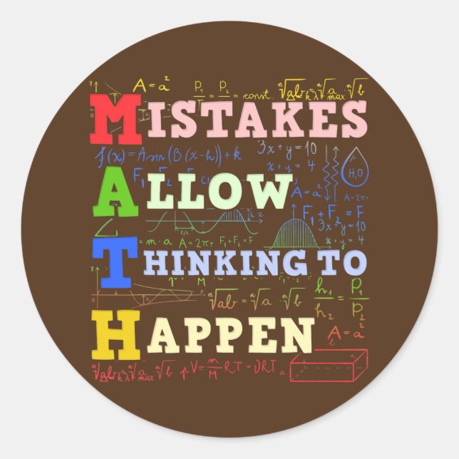 Sticker Rond Math Enseignant Mathématiques Étudiants Mathématiq (Devant)