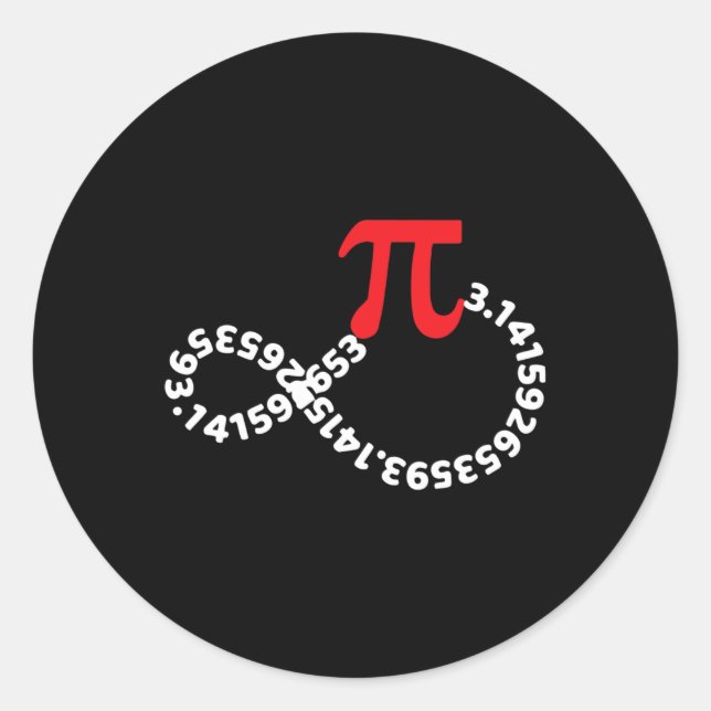 Sticker Rond Math Enseignant Mathématiques Pi Symbole Pi Joyeux (Devant)