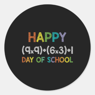 Sticker Rond Math Formula 100 Jours D'École 100ème Jour Fun Cut