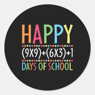 Sticker Rond Math Formula 100 Jours D'École Drôle Enseignant Ma