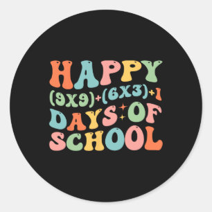 Sticker Rond Math Formula Heureux 100 Jours De L'École Drôle Ma