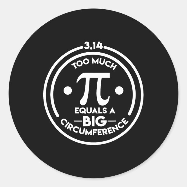 Sticker Rond Math Geek Jour Pi Grande circonférence (Devant)