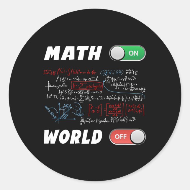 Sticker Rond Math Geeks Pi Day Math sur le monde entier (Devant)