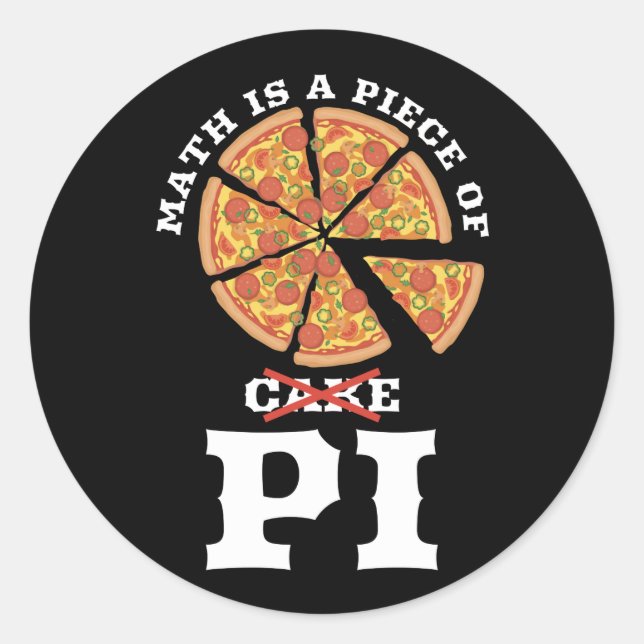 Sticker Rond Math Is A Piece Of Cake Apple Pi Happy Pi Day Gift (Devant)
