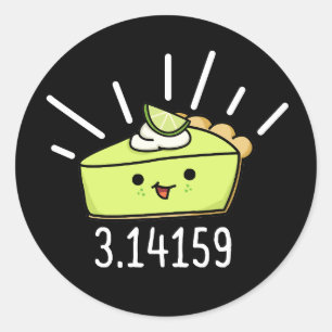 Sticker Rond Math Pi Nombre Funky Pie Pun Dark BG