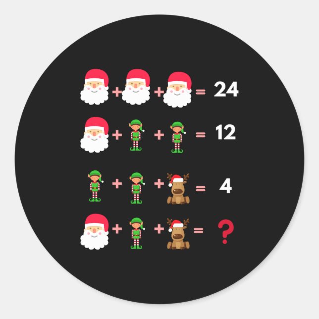 Sticker Rond Math Teacher Christmas Shirt Quiz  (Devant)