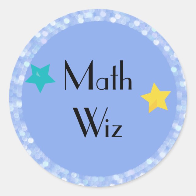 Sticker Rond Math Wiz avec étoiles (Devant)