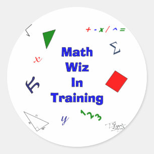Sticker Rond Math Wiz en formation