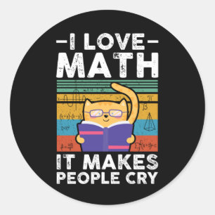 Sticker Rond Mathématique J'aime les mathématiques Cadeau m
