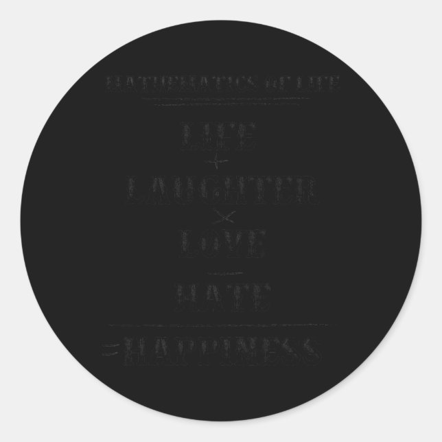Sticker Rond Mathématiques de la vie Équation complexe Formule  (Devant)
