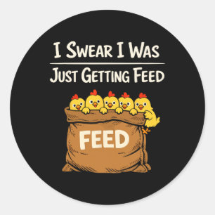 Sticker Rond Mathématiques de poulet Trop de poulets Humour de 