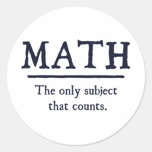 Sticker Rond Maths le seul sujet qui compte