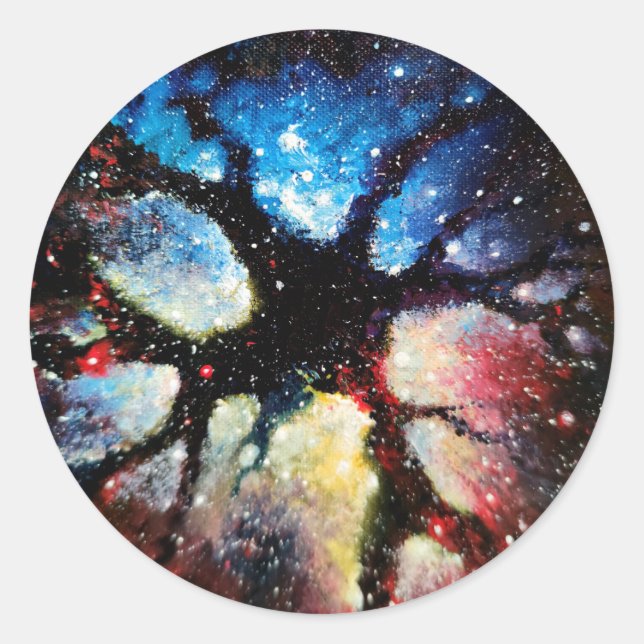 Sticker Rond Matière noire dans l'univers (Devant)