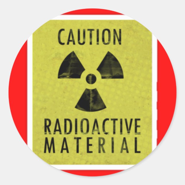 Sticker Rond "matières radioactives" (Devant)