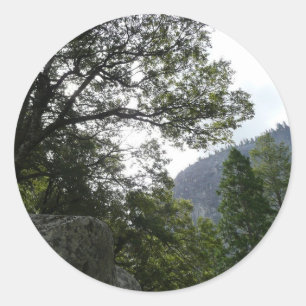 Sticker Rond Matin sur le sentier menant à Vernal Falls dans Yo
