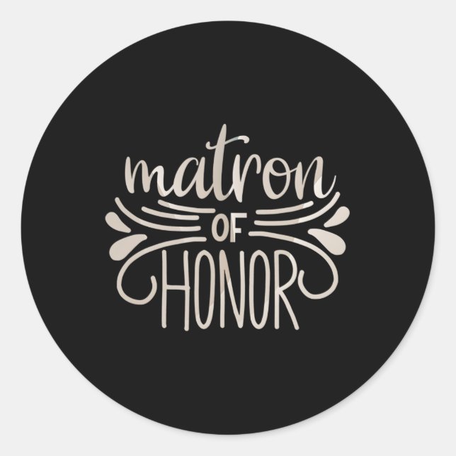 Sticker Rond Matron De Mariée D'Honneur Et Tee - shirt De Chamb (Devant)