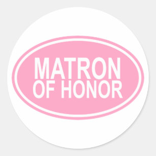Sticker Rond Matron d'honneur Mariage Oval Rose