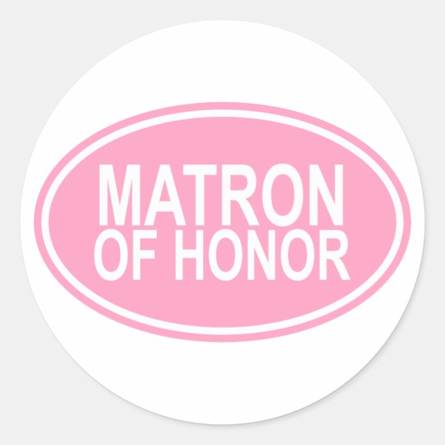 Sticker Rond Matron d'honneur Mariage Oval Rose (Devant)