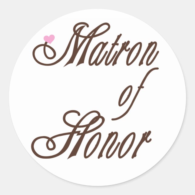 Sticker Rond Matron of Honor Classy Browns (Devant)