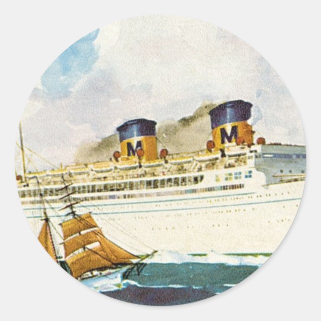 Sticker Rond Matson Liner à Hawaii (Devant)