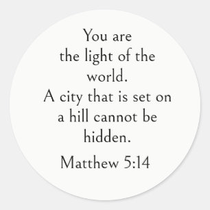 Sticker Rond Matthieu 5:14 Verset Biblique, Écriture Encouragea