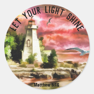 Sticker Rond Matthieu 5:16 Phare Laisser Briller Votre Lumière