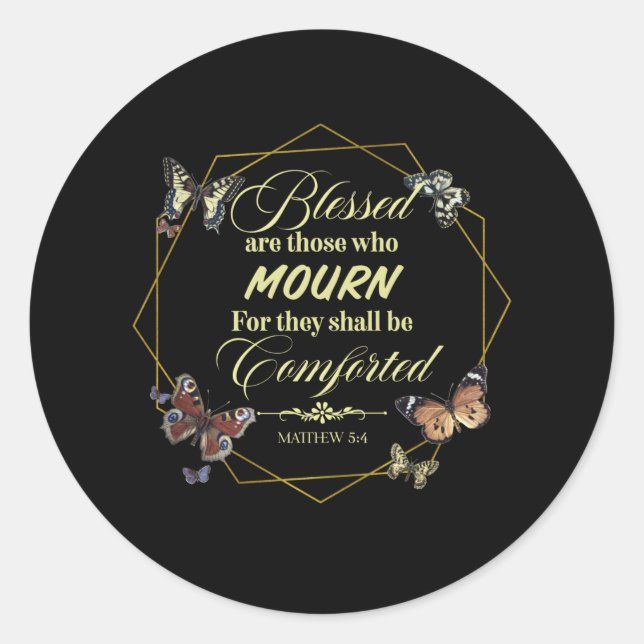 Sticker Rond Matthieu 5 4 Bible chrétienne Verse Citation (Devant)