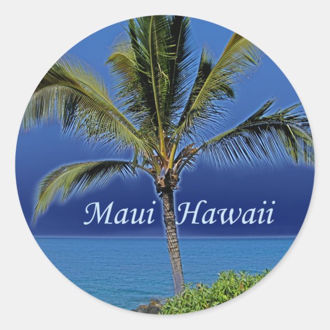 Sticker Rond Maui Hawaii (Devant)