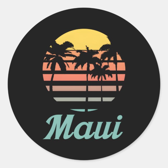 Sticker Rond Maui Hawaii (Devant)