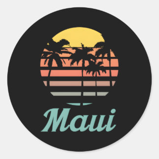 Sticker Rond Maui Hawaii