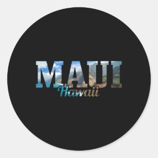 Sticker Rond Maui Hawaii Hawaii Iles Hawaii Surf Surf Surfer