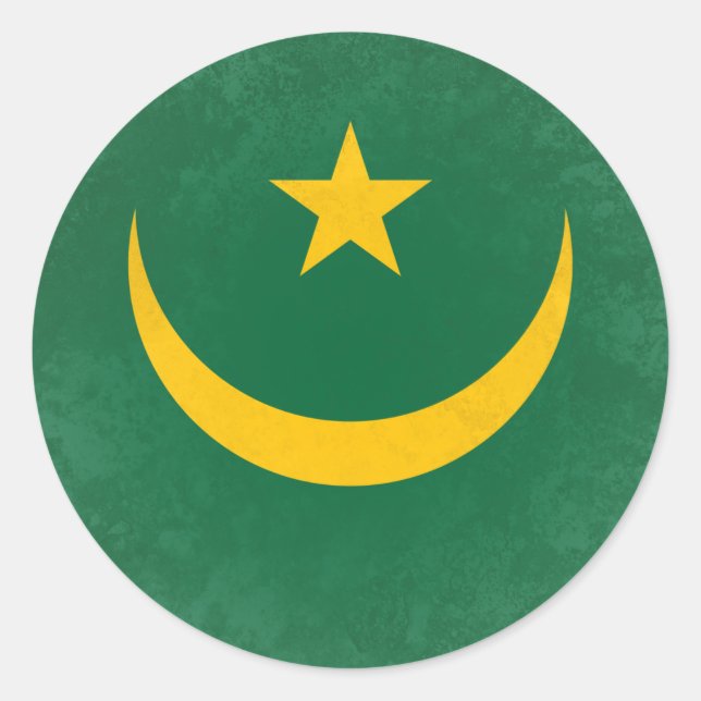 Sticker Rond Mauritanie (Devant)